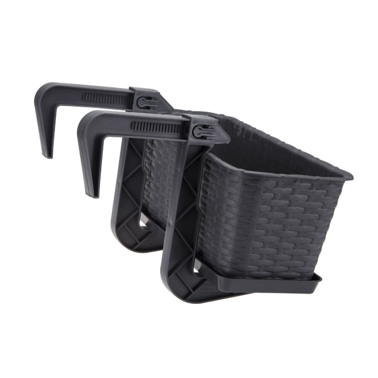 Doniczka balkonowa RATTAN 40cm grafit